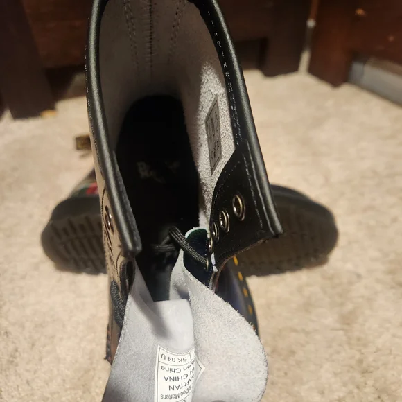 Dr. Martens Black and Red Tartan Boots - Picture 3 of 5